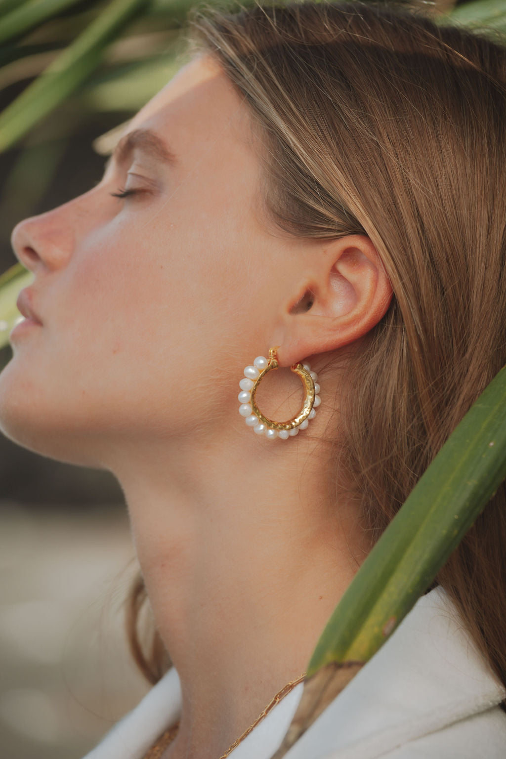 Sasha Pearl Beaded Hoop Earrings | Sustainable Jewellery by Ottoman Hands