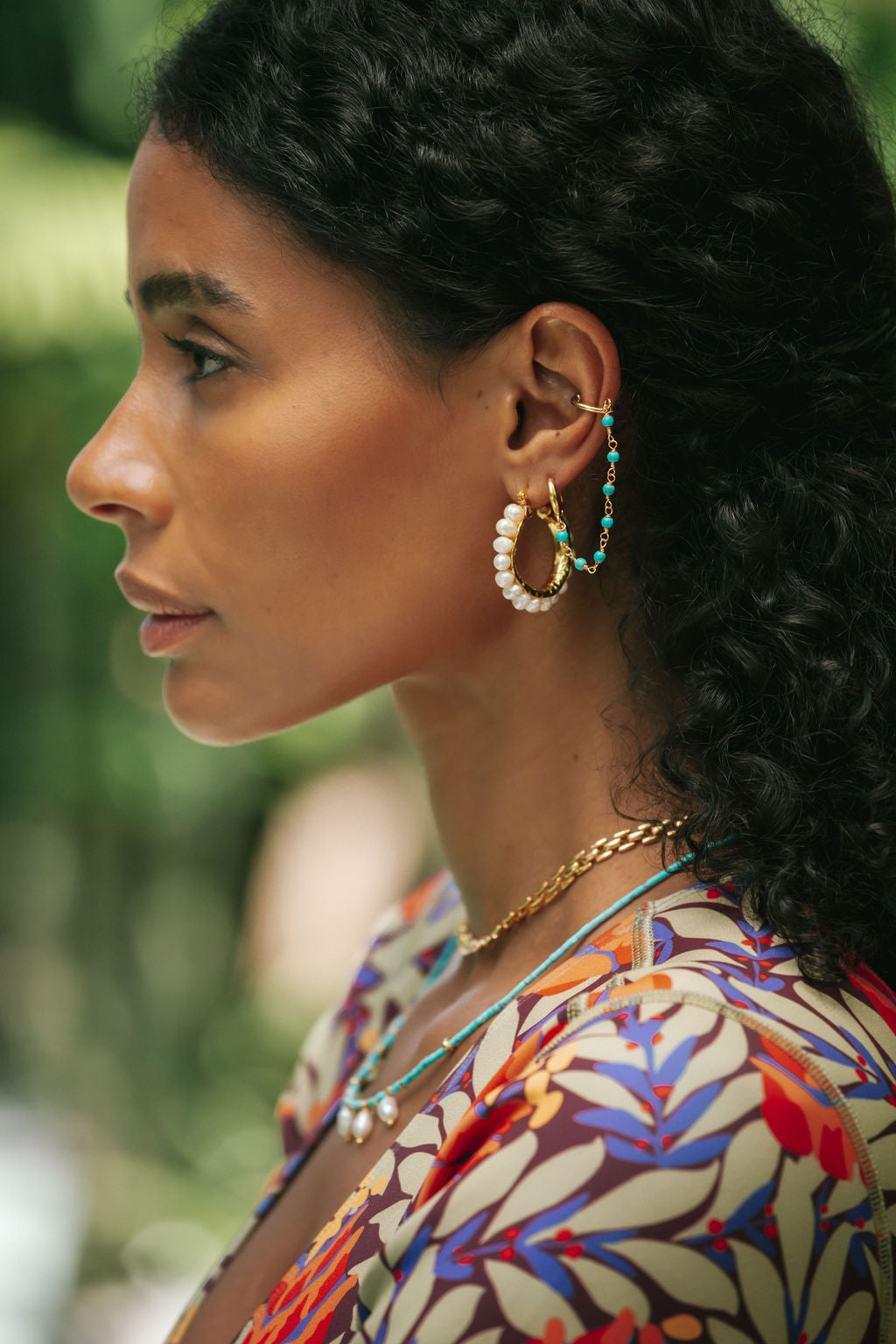Sasha Pearl Beaded Hoop Earrings | Sustainable Jewellery by Ottoman Hands