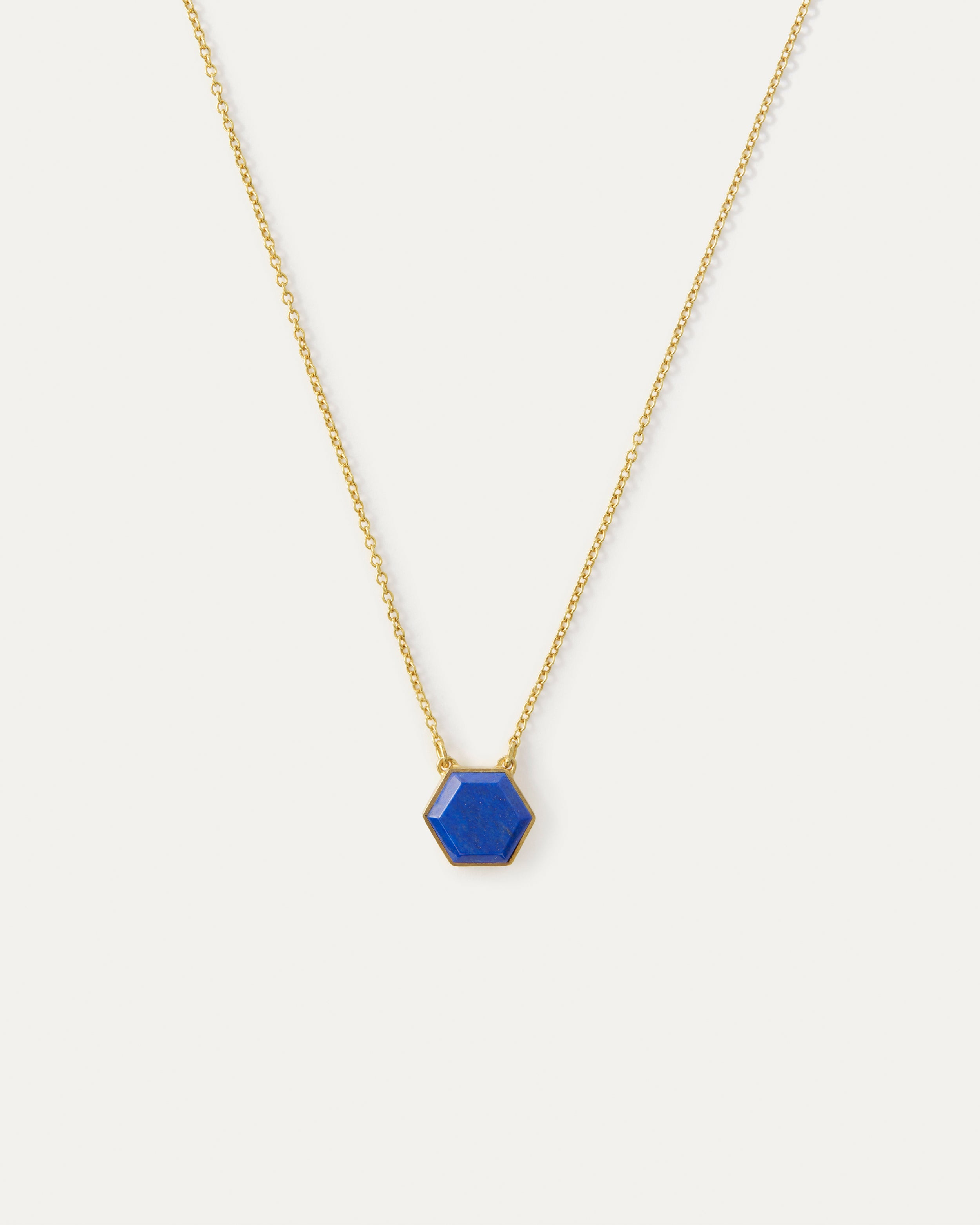 Seran Lapis Hexagon Pendant Necklace | Sustainable Jewellery by Ottoman Hands