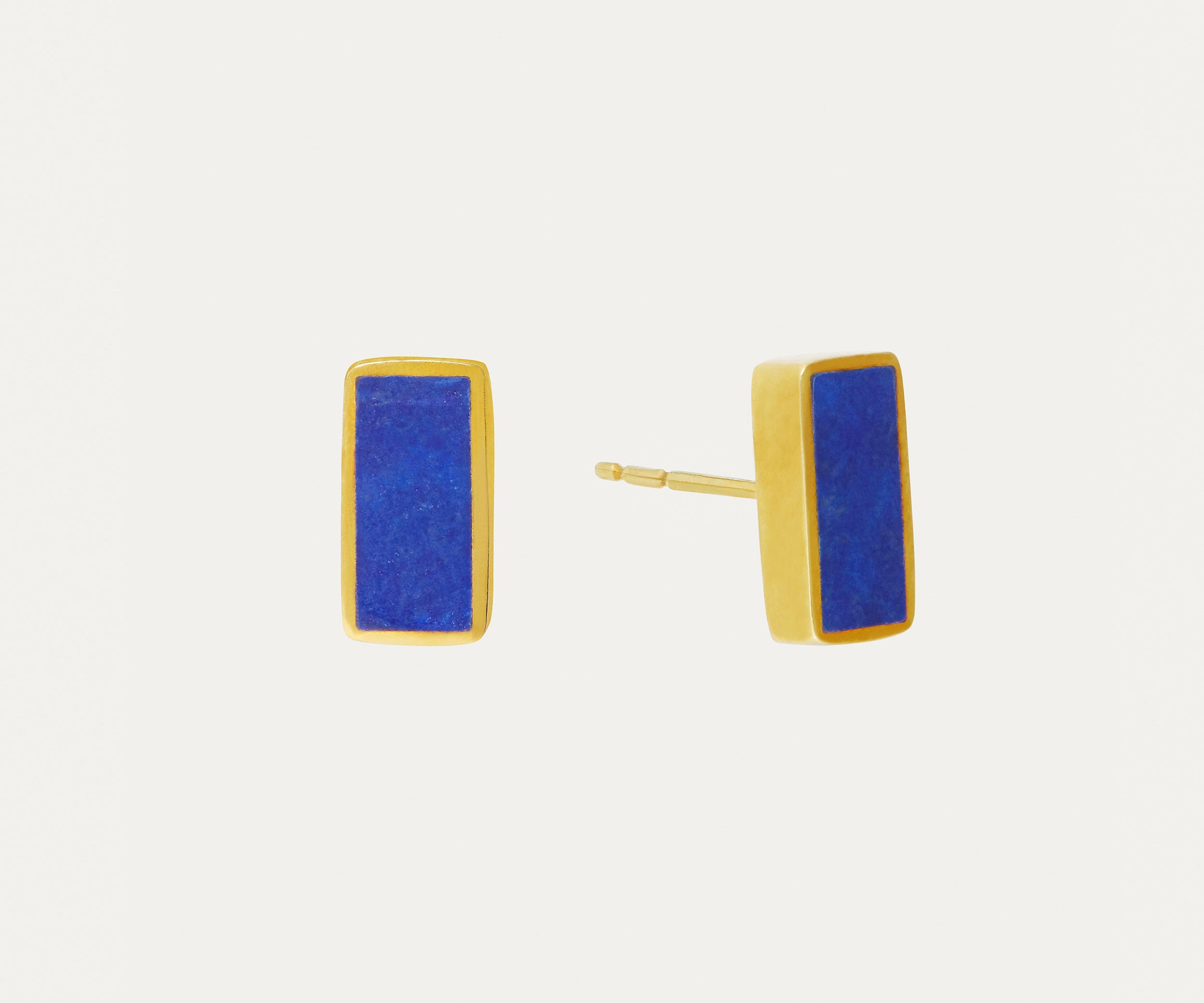 Sarai Lapis Rectangle Stud Earrings | Sustainable Jewellery by Ottoman Hands
