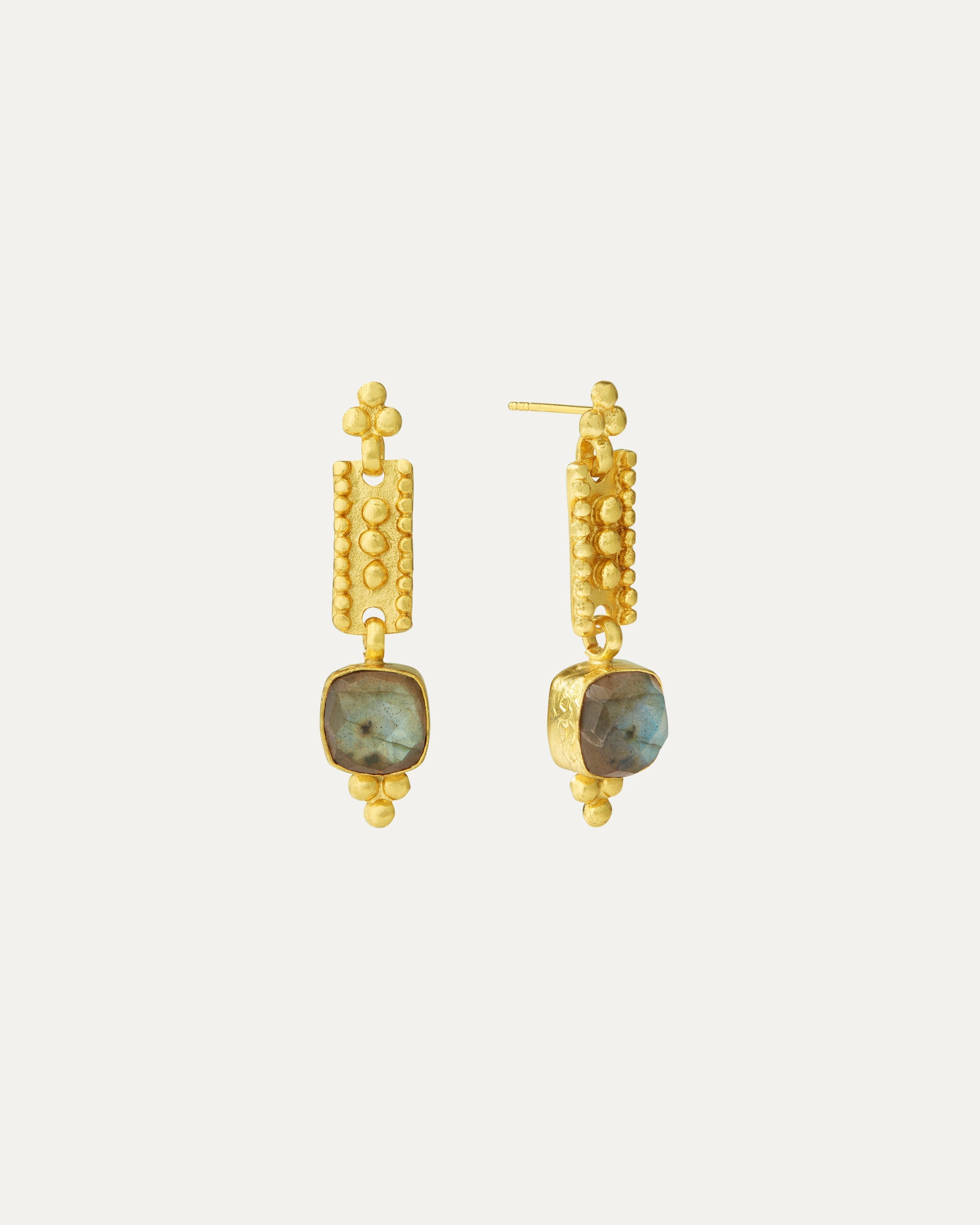 Shahrzad Labradorite Drop Earrings | Sustainable Jewellery by Ottoman Hands
