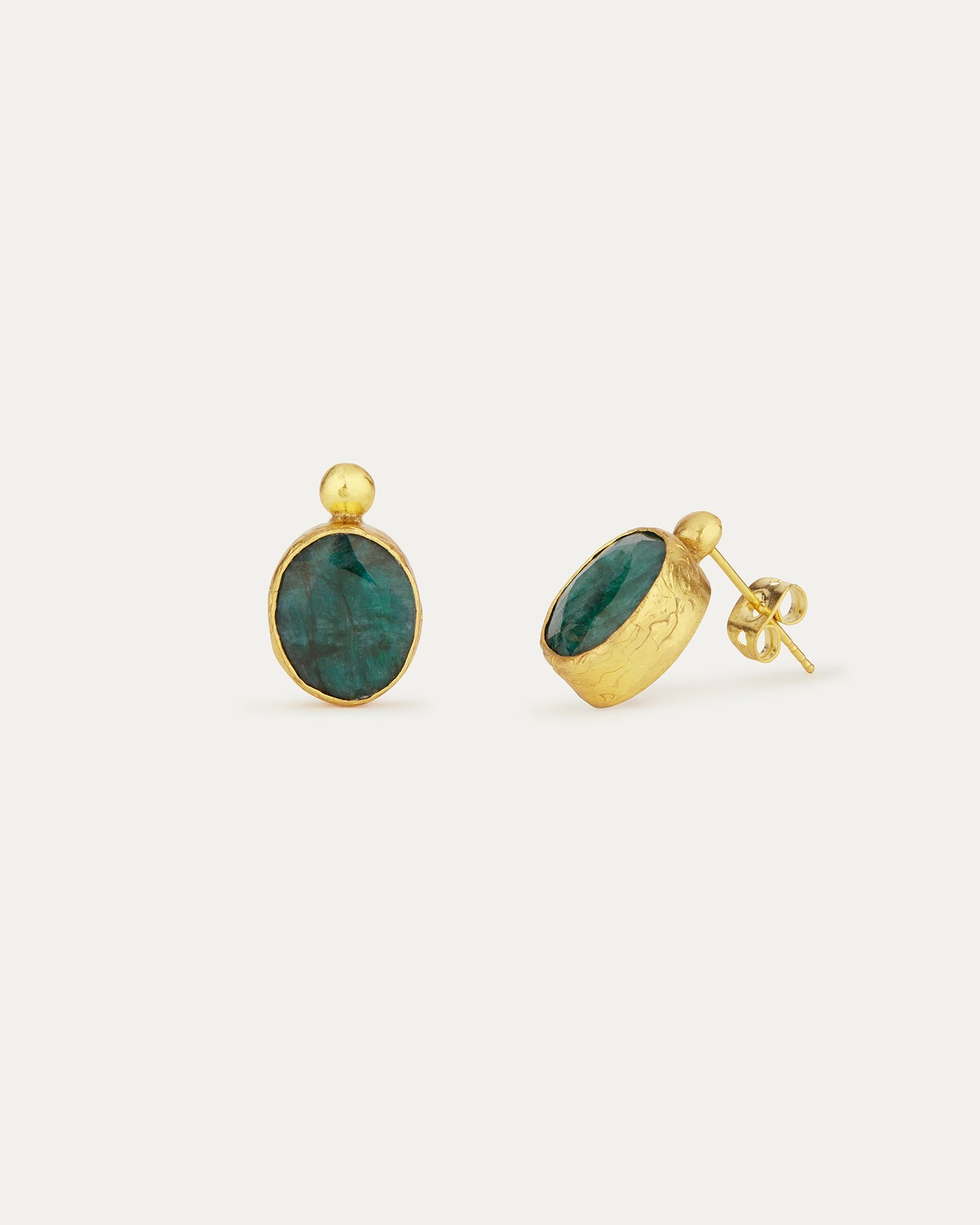 Siena Emerald Stud Earrings | Sustainable Jewellery by Ottoman Hands