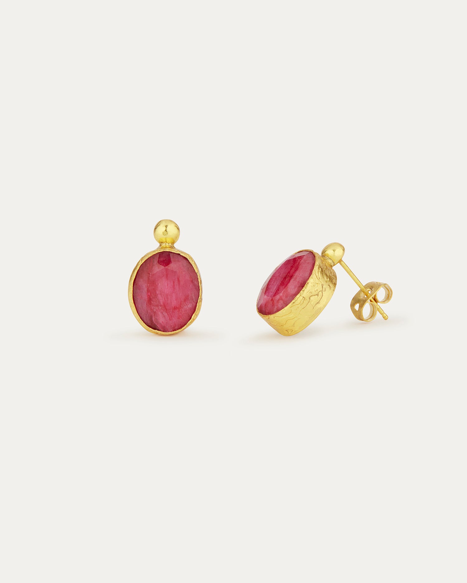 Siena Ruby Stud Earrings | Sustainable Jewellery by Ottoman Hands