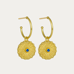 Siren Hoop Earrings with Blue Crystals | Sustainable Jewellery by Ottoman Hands