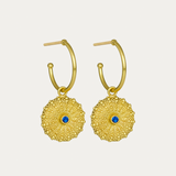 Siren Hoop Earrings with Blue Crystals | Sustainable Jewellery by Ottoman Hands