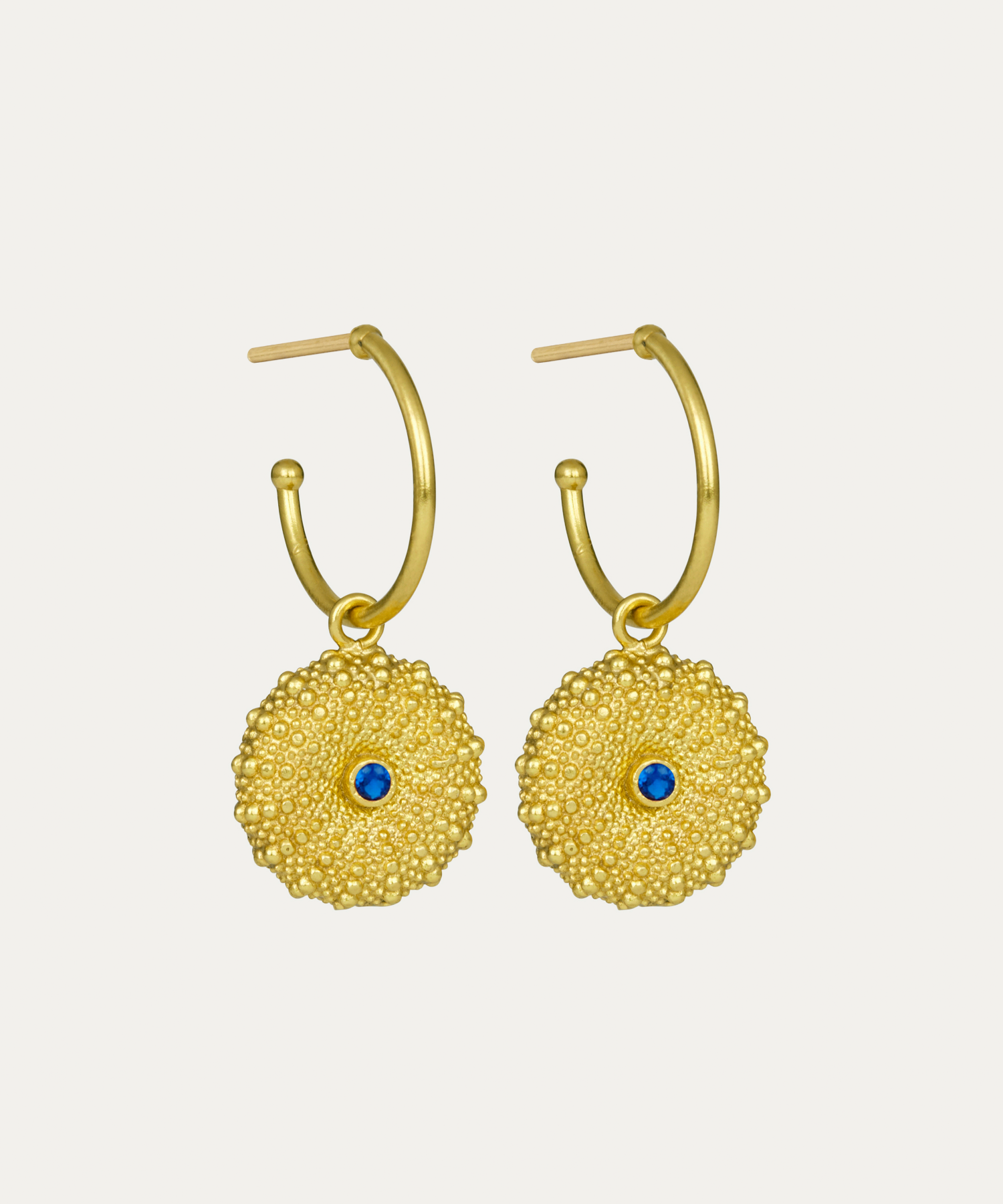 Siren Hoop Earrings with Blue Crystals | Sustainable Jewellery by Ottoman Hands