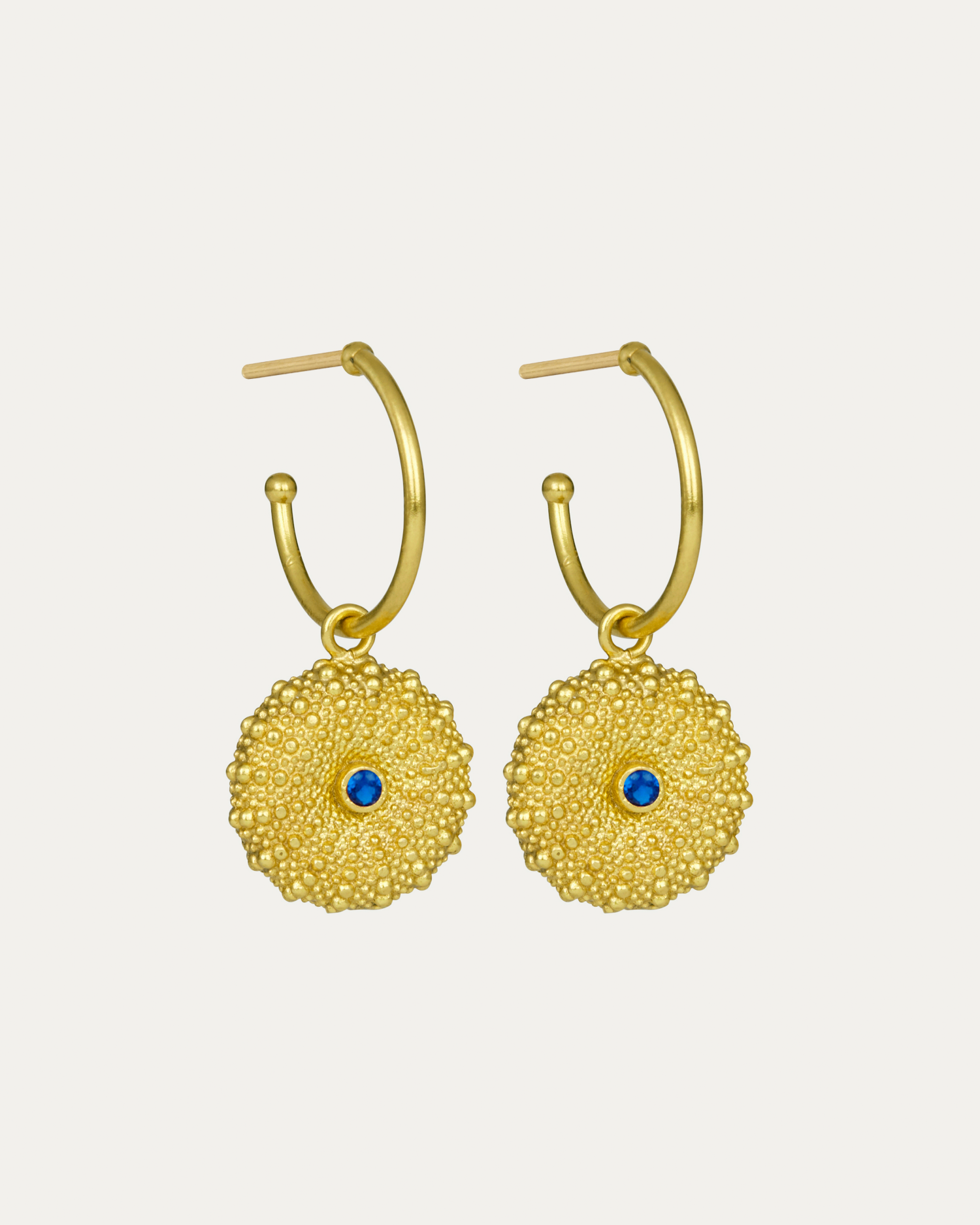 Siren Hoop Earrings with Blue Crystals | Sustainable Jewellery by Ottoman Hands