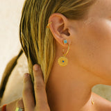 Siren Hoop Earrings with Blue Crystals | Sustainable Jewellery by Ottoman Hands