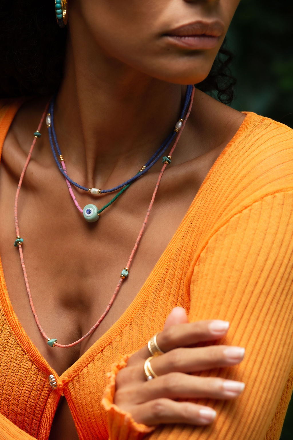 Solana Evil Eye Multi Colour Beaded Necklace | Sustainable Jewellery by Ottoman Hands