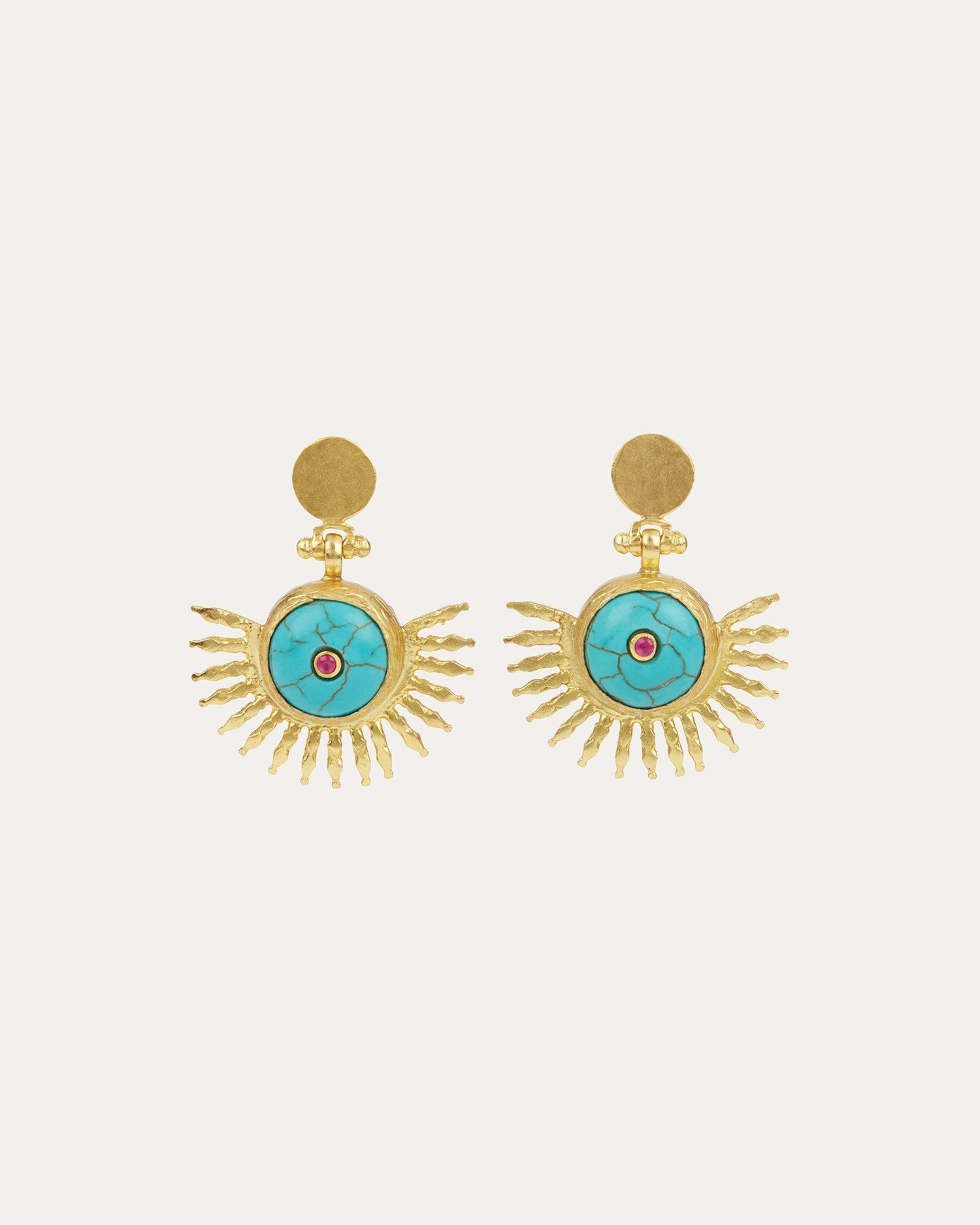 Solis Turquoise Drop Stud Earrings | Sustainable Jewellery by Ottoman Hands