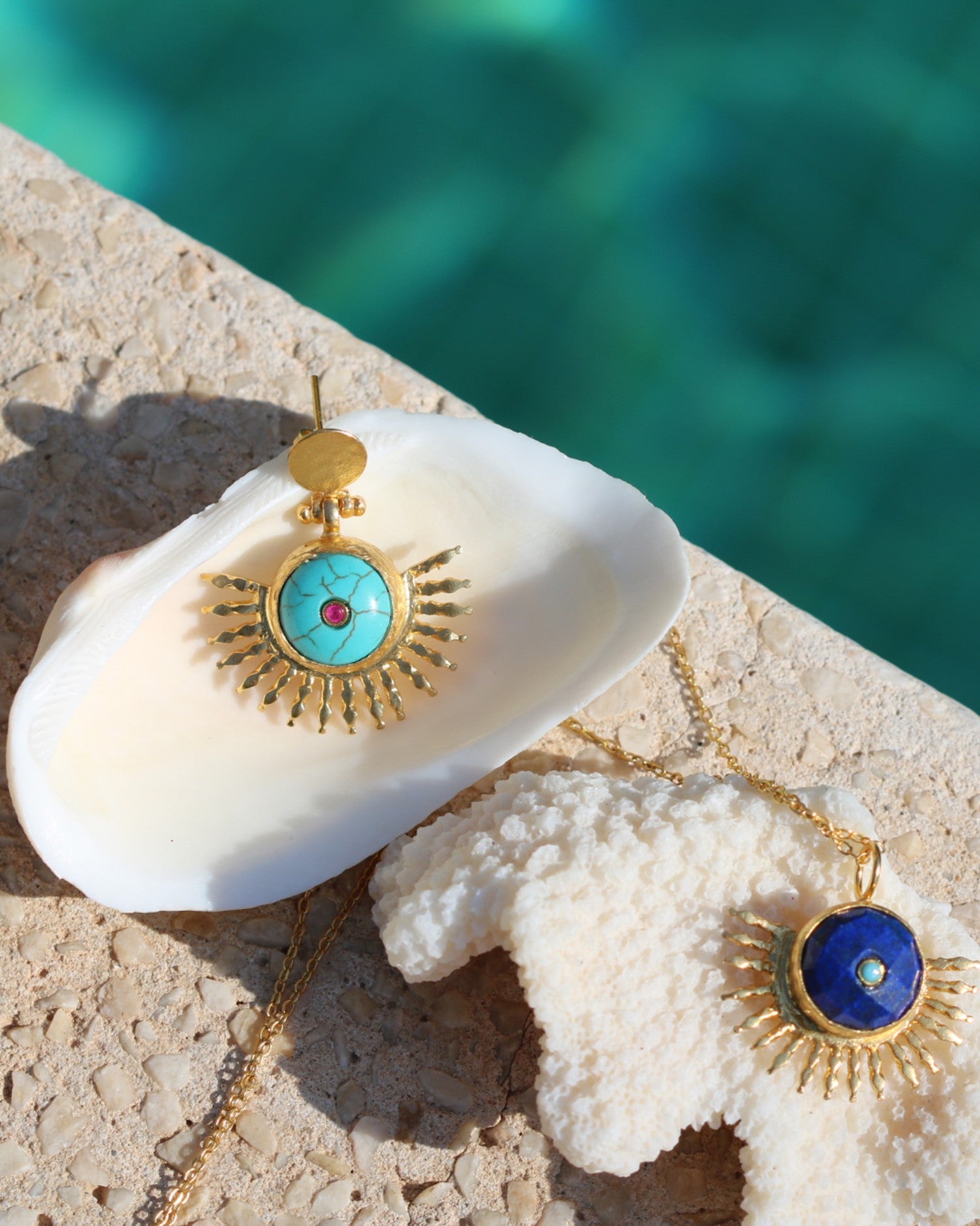 Solis Turquoise Drop Stud Earrings | Sustainable Jewellery by Ottoman Hands