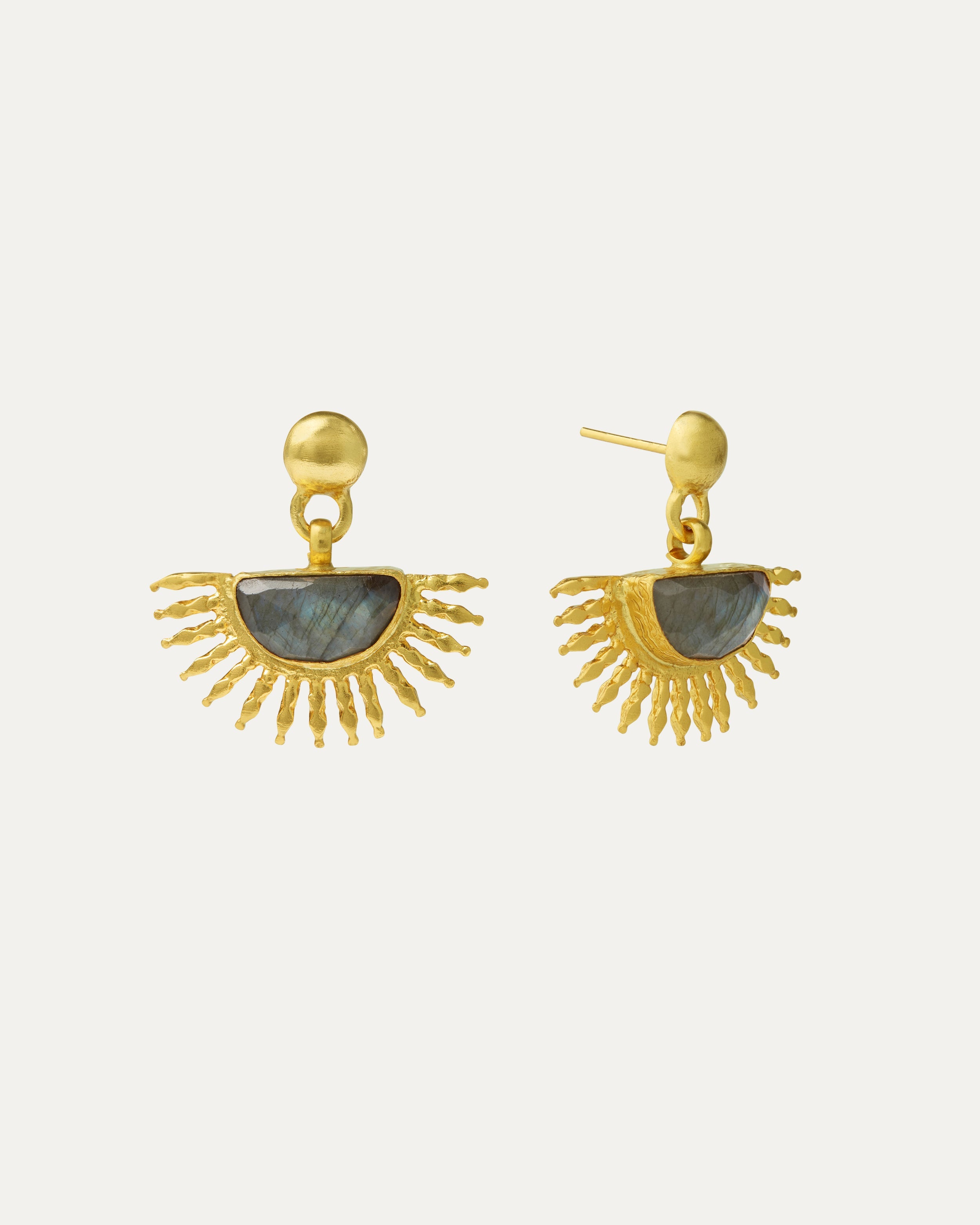 Sunrise Labradorite Drop Stud Earrings | Sustainable Jewellery by Ottoman Hands