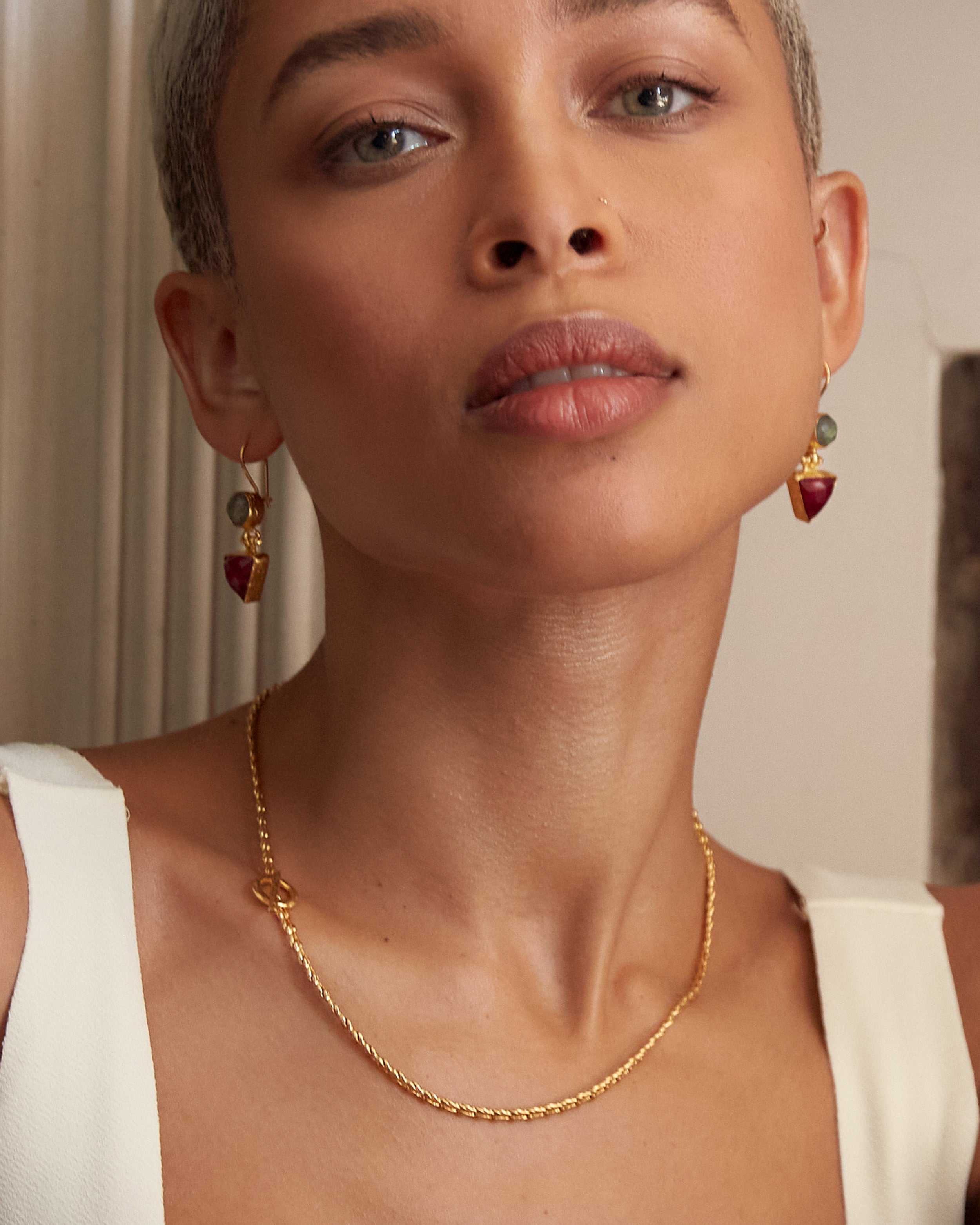 Thea Snake Chain Necklace with T-Bar | Sustainable Jewellery by Ottoman Hands