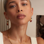 Hydra Labradorite and Ruby Drop Earrings | Sustainable Jewellery by Ottoman Hands