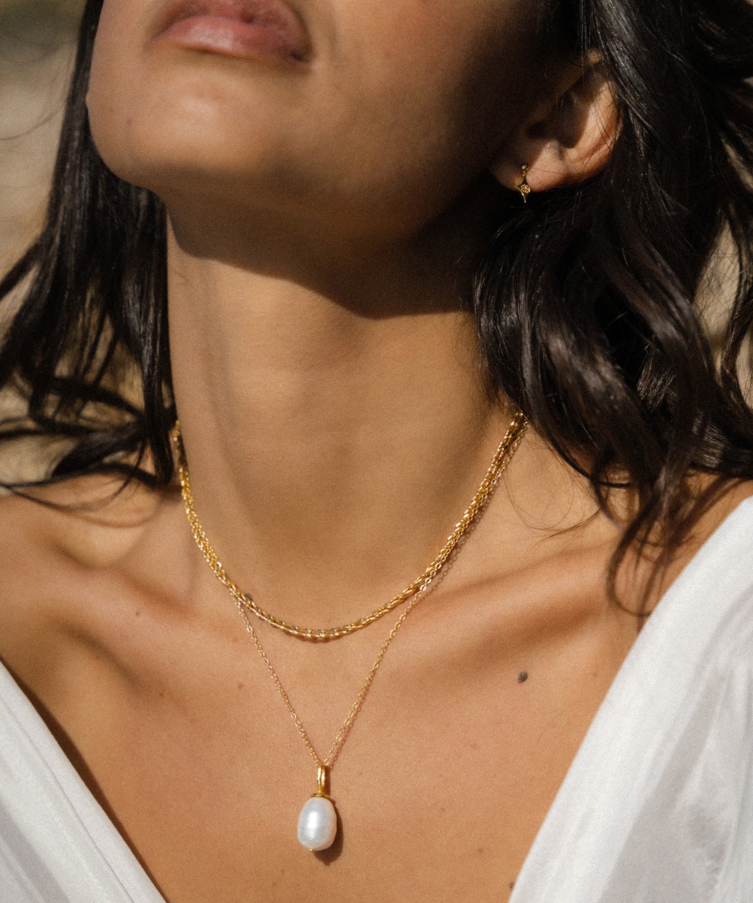 Thea Snake Chain Necklace with T-Bar | Sustainable Jewellery by Ottoman Hands