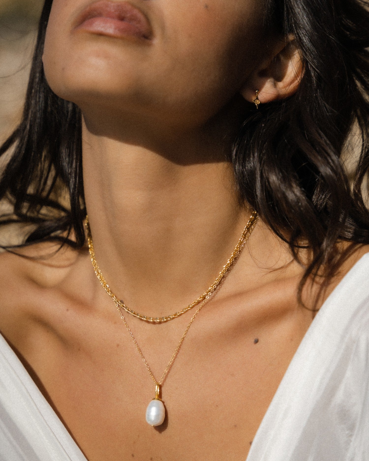 Thea Snake Chain Necklace with T-Bar | Sustainable Jewellery by Ottoman Hands