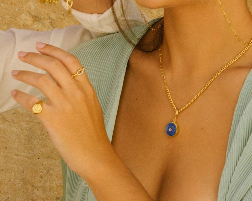 Amalfi Lapis Pendant Necklace | Sustainable Jewellery by Ottoman Hands