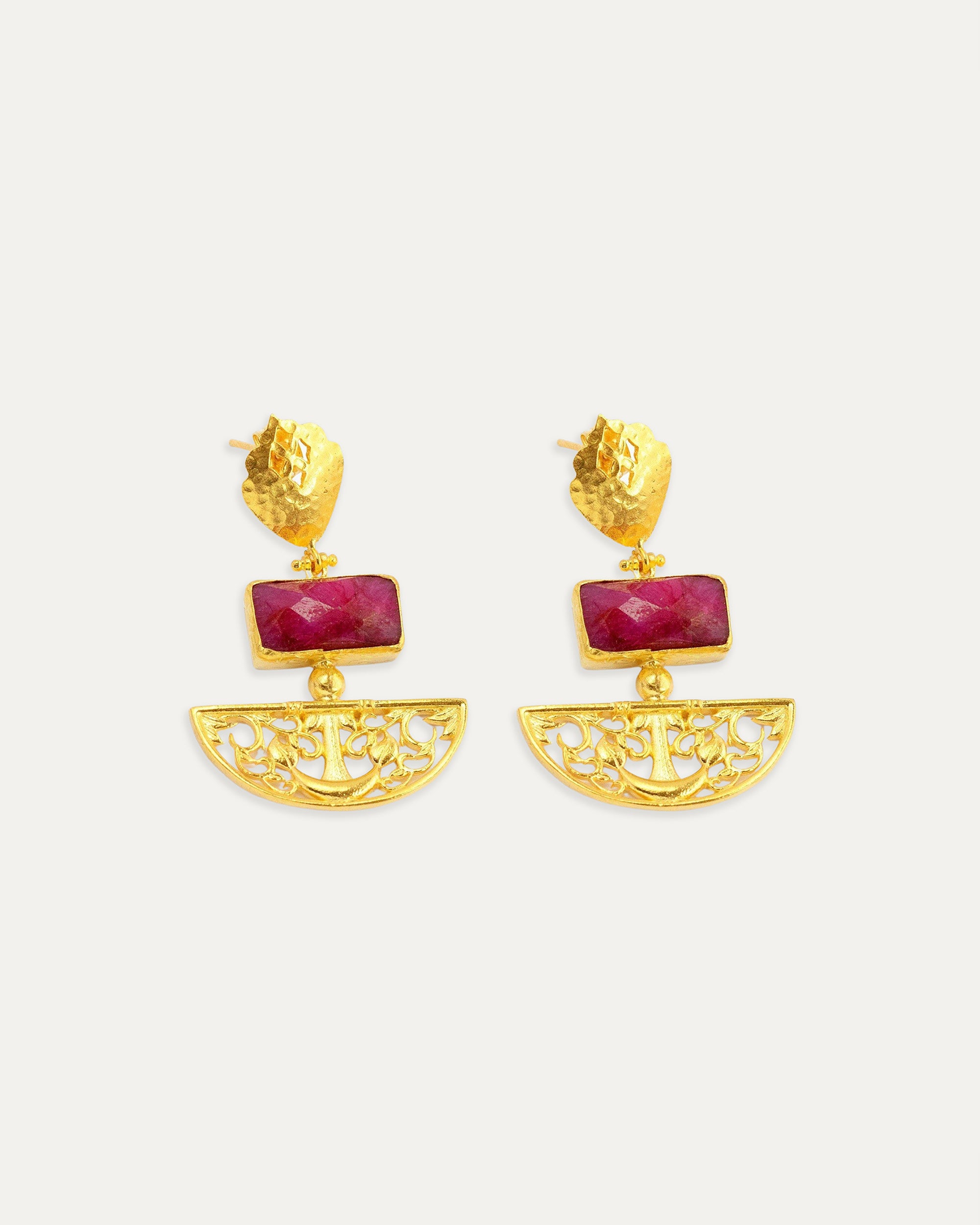 Artemis Ruby Drop Earrings | Sustainable Jewellery by Ottoman Hands