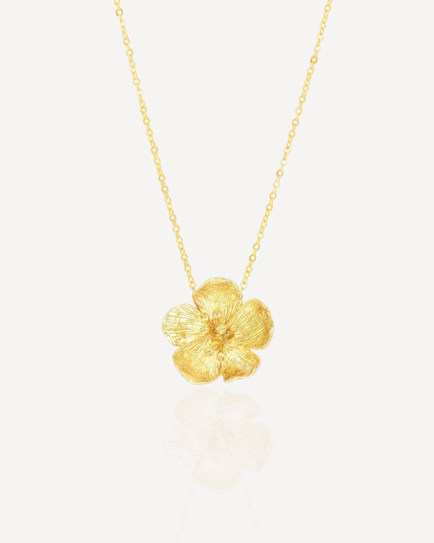 Buttercup Gold Flower Pendant Necklace | Sustainable Jewellery by Ottoman Hands