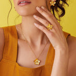 Buttercup Gold Flower Pendant Necklace | Sustainable Jewellery by Ottoman Hands