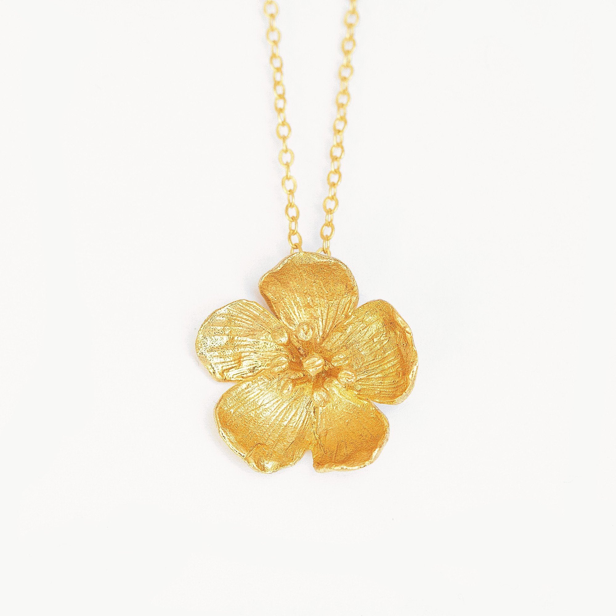 Buttercup Gold Flower Pendant Necklace | Sustainable Jewellery by Ottoman Hands