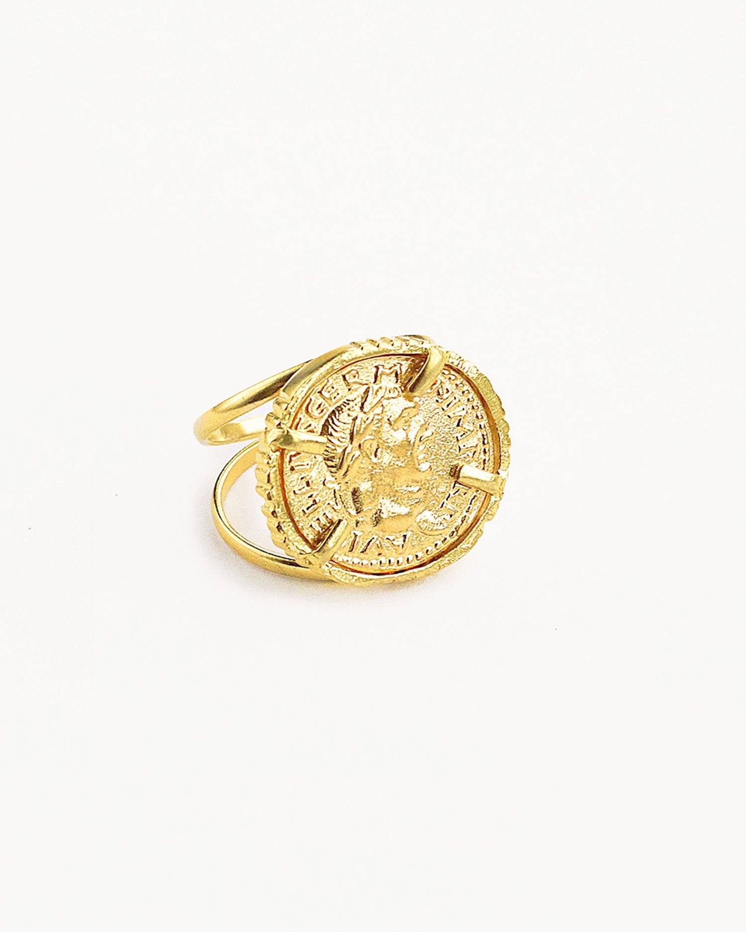 Cezar Gold Coin Double Band Cocktail Ring | Sustainable Jewellery by Ottoman Hands