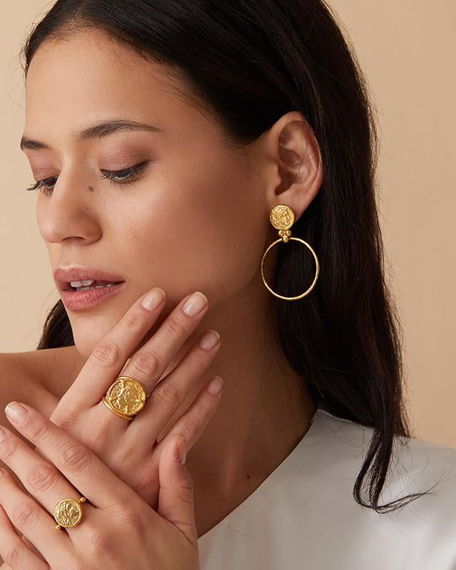 Cezar Gold Coin Double Band Cocktail Ring | Sustainable Jewellery by Ottoman Hands