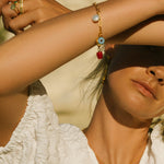 Cornicello Evil Eye and Pearl Charm Bracelet | Sustainable Jewellery by Ottoman Hands