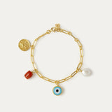 Cornicello Evil Eye and Pearl Charm Bracelet | Sustainable Jewellery by Ottoman Hands