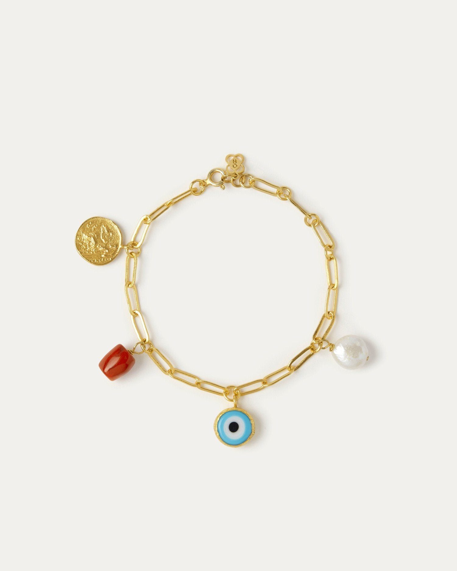 Cornicello Evil Eye and Pearl Charm Bracelet | Sustainable Jewellery by Ottoman Hands