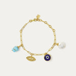 Cornicello Evil Eye and Turquoise Charm Bracelet | Sustainable Jewellery by Ottoman Hands