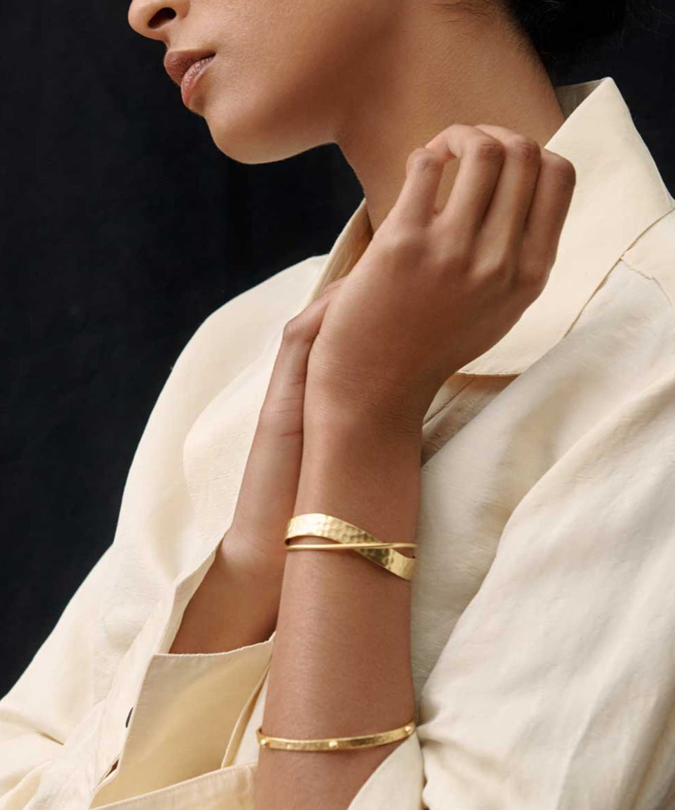 Evenness Hammered Cuff Bracelet | Sustainable Jewellery by Ottoman Hands