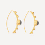 Filiz Labradorite Pull Through Hoop Earrings | Sustainable Jewellery by Ottoman Hands