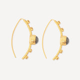Filiz Labradorite Pull Through Hoop Earrings | Sustainable Jewellery by Ottoman Hands