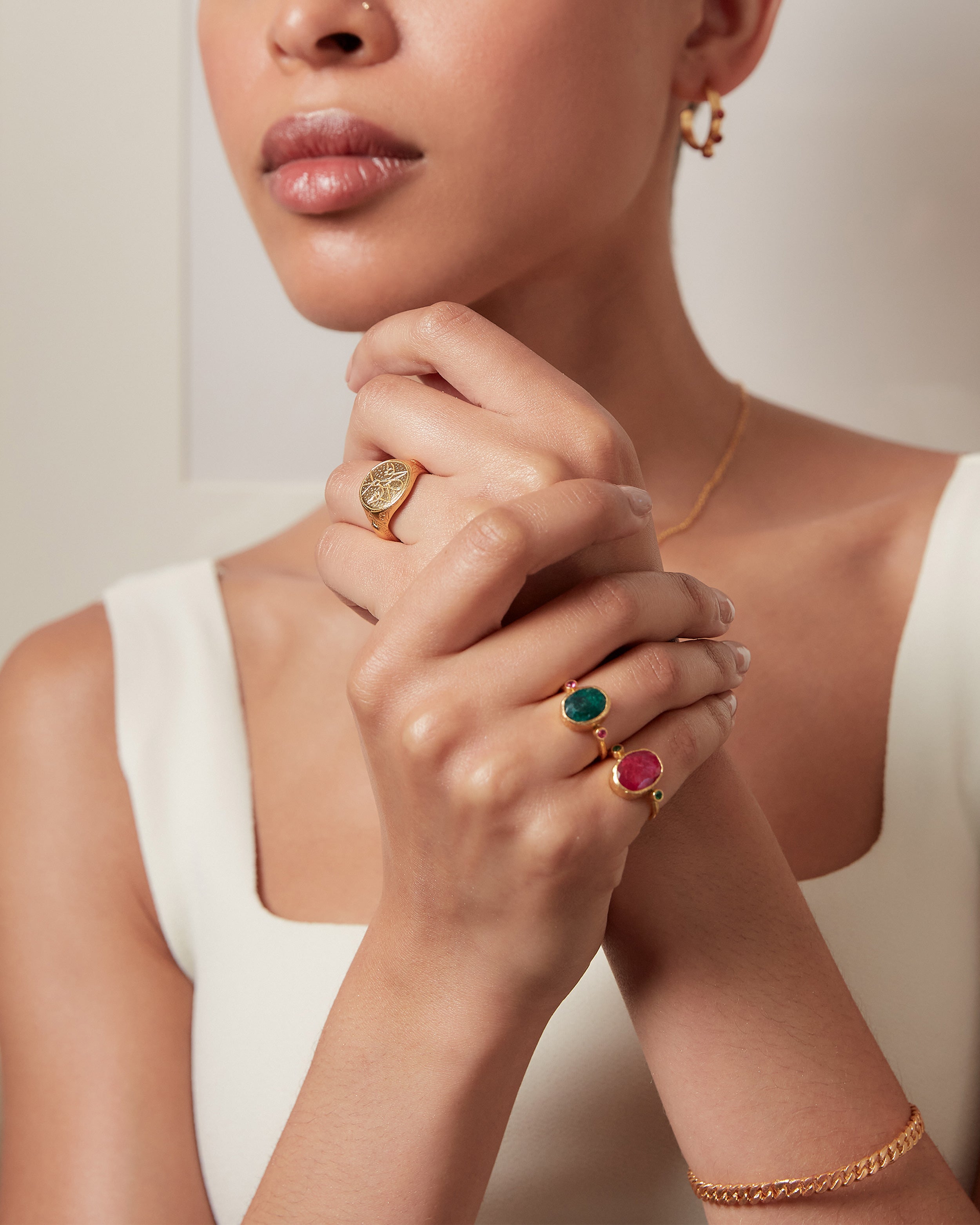 Lucia Emerald Cocktail Ring | Sustainable Jewellery by Ottoman Hands