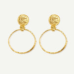 Myia Gold Coin Front Hoop Earrings | Sustainable Jewellery by Ottoman Hands