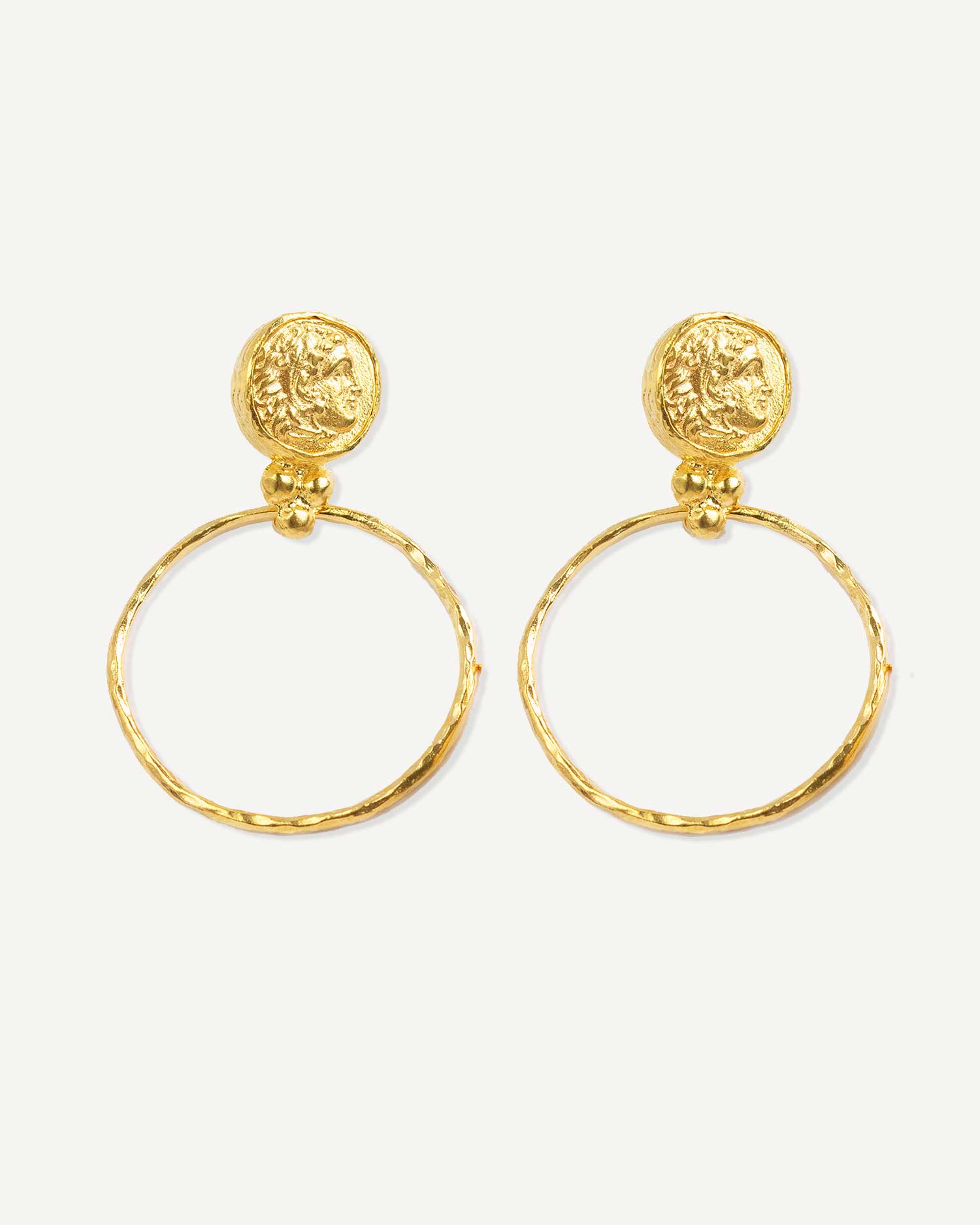Myia Gold Coin Front Hoop Earrings | Sustainable Jewellery by Ottoman Hands