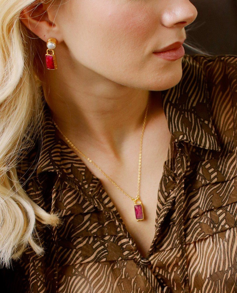 Nima Ruby Pendant Necklace | Sustainable Jewellery by Ottoman Hands