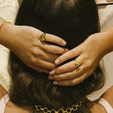 Occhio Eye Stacking Ring with Green Crystal | Sustainable Jewellery by Ottoman Hands