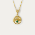 Occhio Eye Necklace with Green Crystal | Sustainable Jewellery by Ottoman Hands