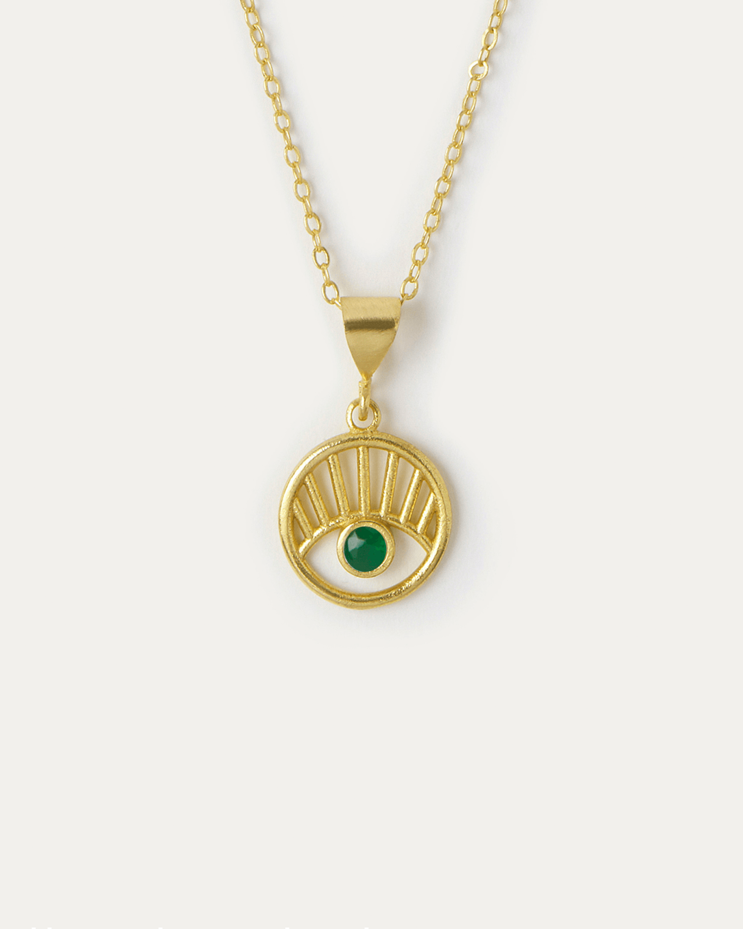 Occhio Eye Necklace with Green Crystal | Sustainable Jewellery by Ottoman Hands