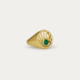 Occhio Eye Stacking Ring with Green Crystal | Sustainable Jewellery by Ottoman Hands