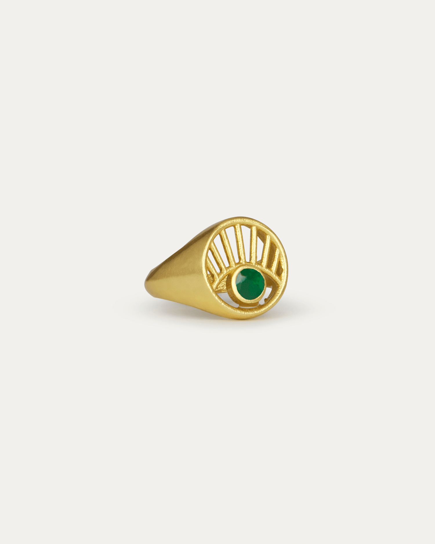 Occhio Eye Stacking Ring with Green Crystal | Sustainable Jewellery by Ottoman Hands