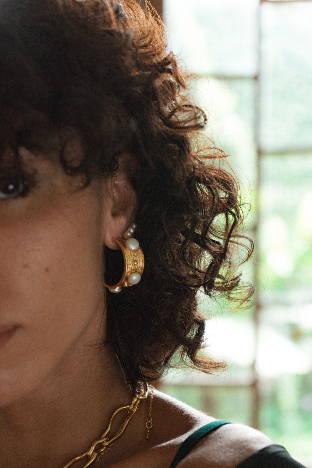 Della Pearl Hoop Earrings Sustainable Jewellery by Ottoman Hands