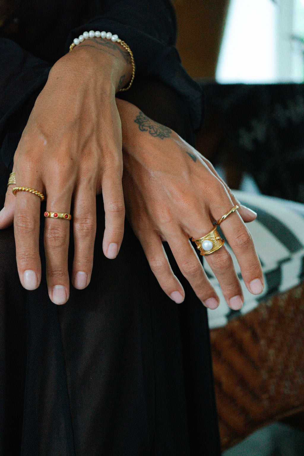 Della Pearl Band Ring Sustainable Jewellery by Ottoman Hands
