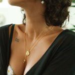 Moon Face Gold Pendant Necklace | Sustainable Jewellery by Ottoman Hands