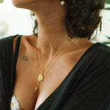 Moon Face Gold Pendant Necklace | Sustainable Jewellery by Ottoman Hands