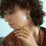 Esther Emerald and Pearl Drop Hoop Earrings | Sustainable Jewellery by Ottoman Hands