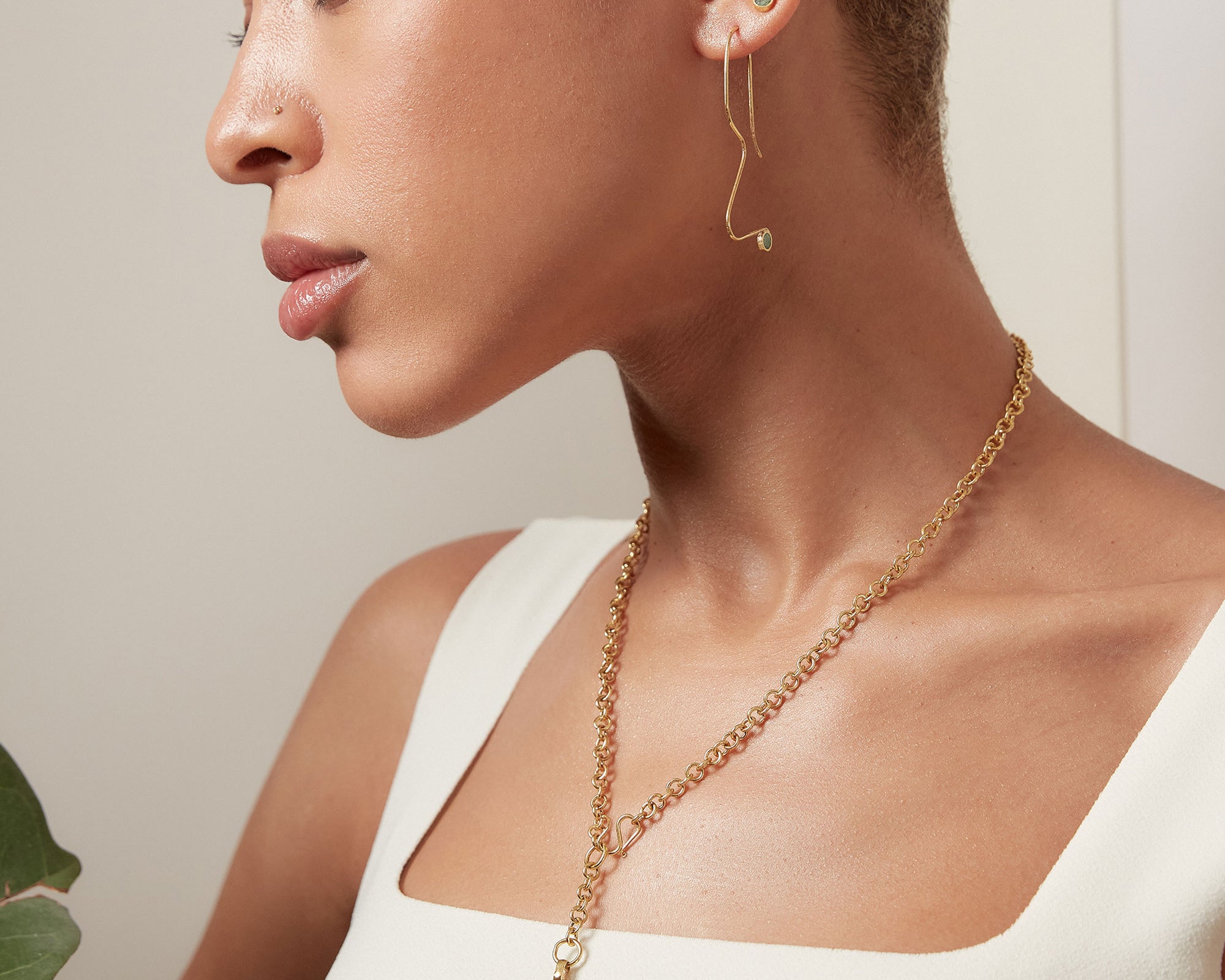 Nila Chrysocolla Squiggle Stud Earrings | Sustainable Jewellery by Ottoman Hands