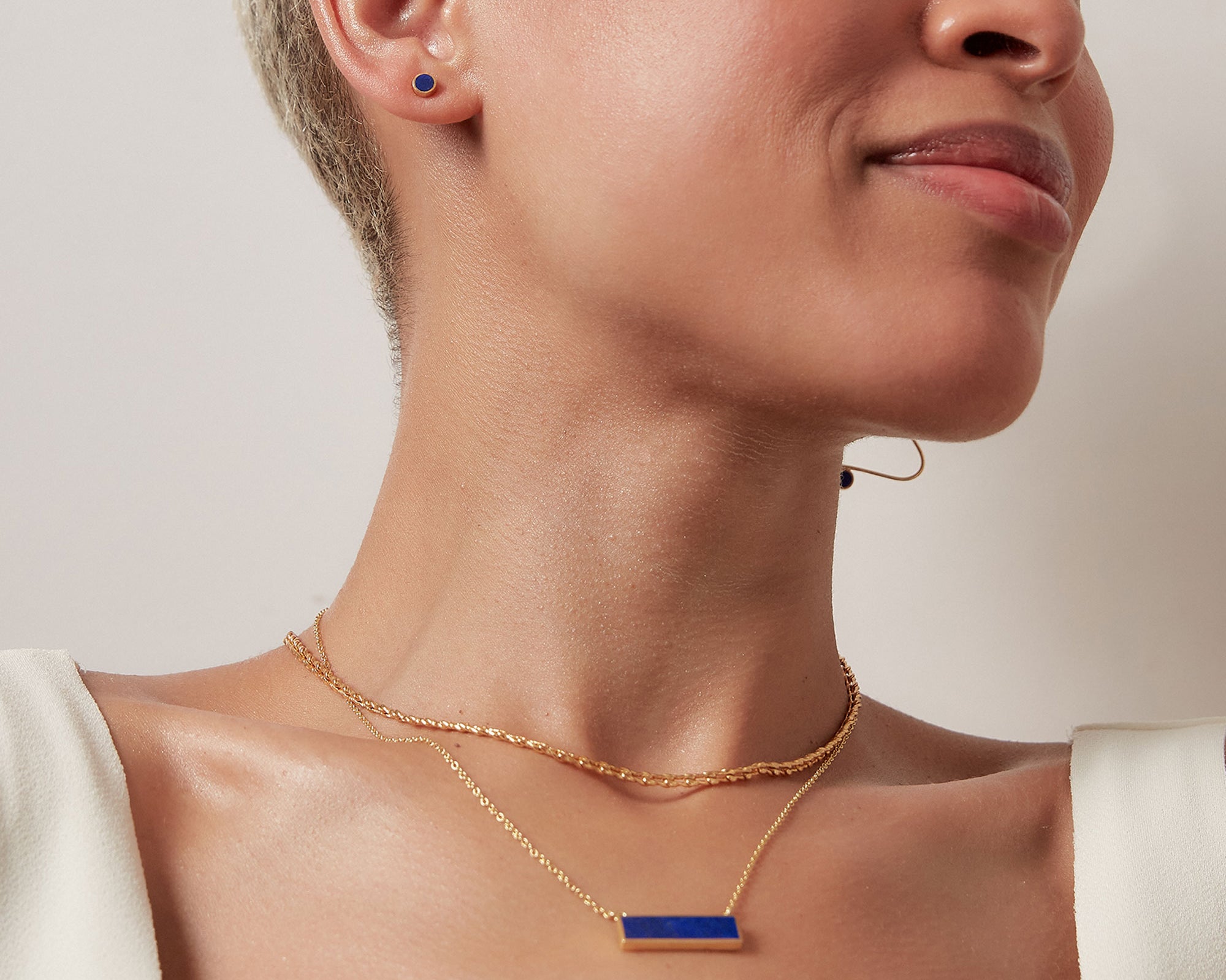 Sarai Lapis Rectangle Pendant Necklace | Sustainable Jewellery by Ottoman Hands